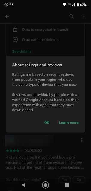 مراجعات وتقييمات التطبيقات في متجر Play